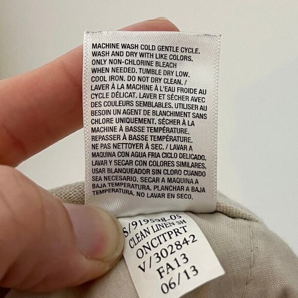 Old Navy Women's Chino Shorts 6 Linen Blend Beige & White Paisley Print Summer - Picture 6 of 7